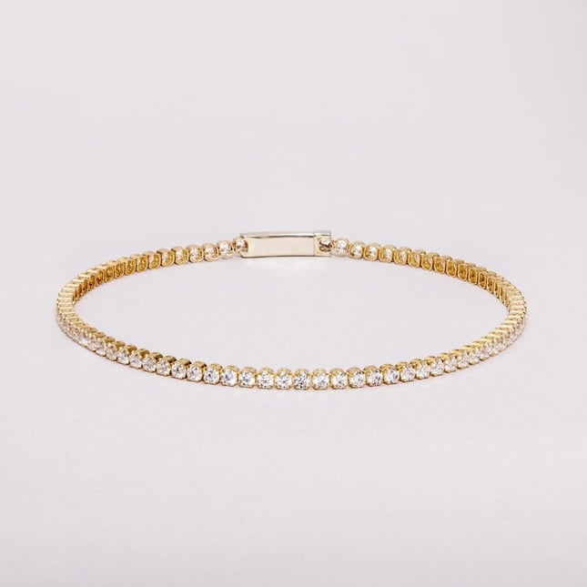 Tennis Solid Gold Bracelet