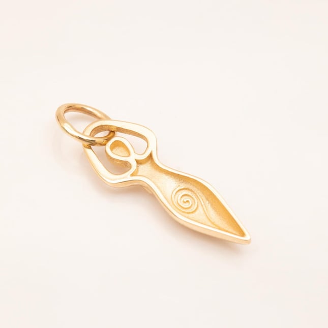 Celestial Moon Goddess Solid Gold Necklace