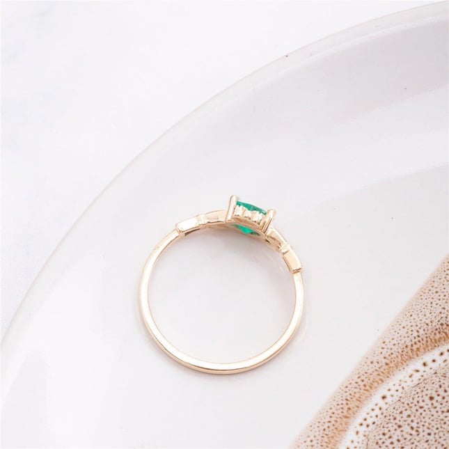 Claddagh Ring Minimalist Petite Promise Birthstone Solid Gold Ring
