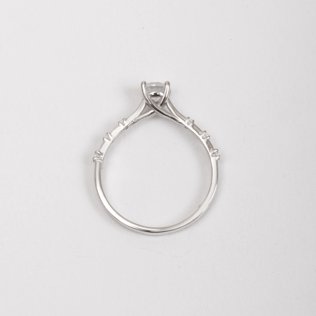 CZ Solitaire Solid Gold Ring