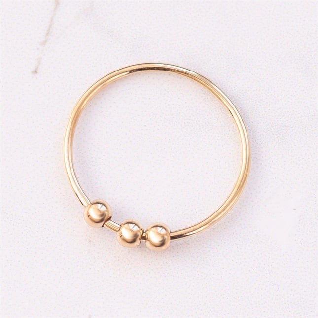 Anxiety Fidget Stacking Band Solid Gold Ring