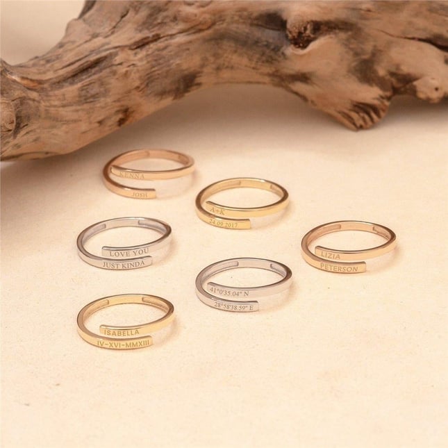 Initial Bypass Solid Gold Ring