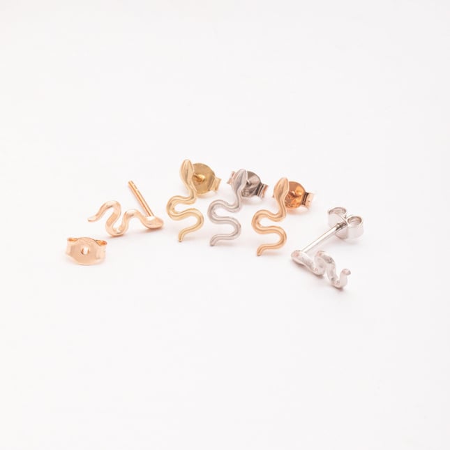 Snake Stud Solid Gold Earring