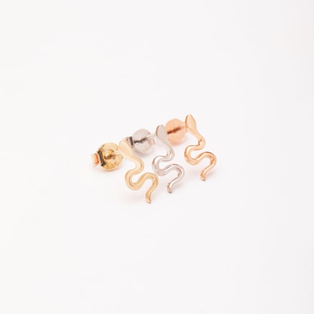 Snake Stud Solid Gold Earring