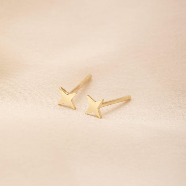 Star Stud Solid Gold Earring