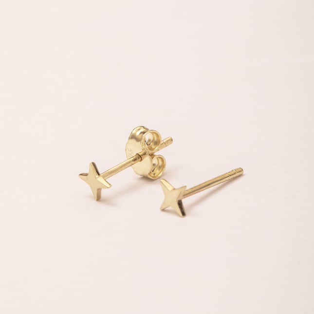 Star Stud Solid Gold Earring