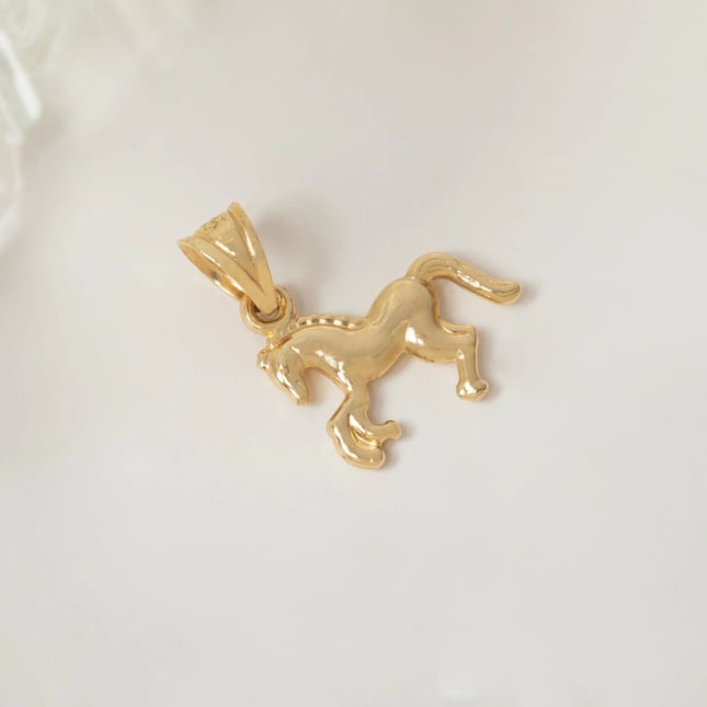 Majestic Horse Solid Gold Necklace