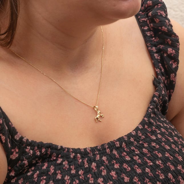 Majestic Horse Solid Gold Necklace