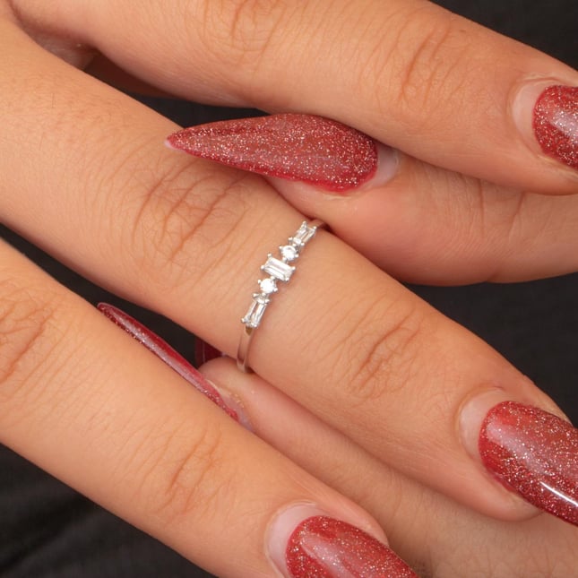 Baguette Cut Solid Gold Ring