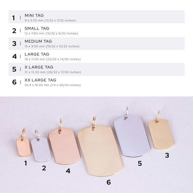 Initial Dog Tag Solid Gold Necklace