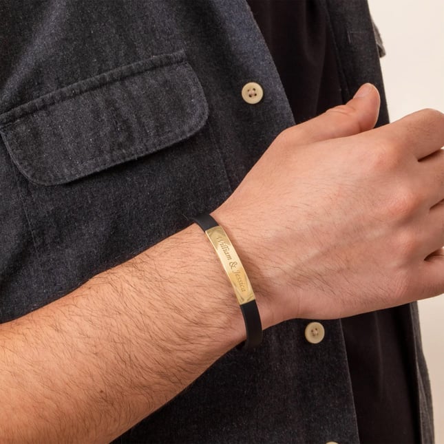 Engraved Solid Gold Bracelet