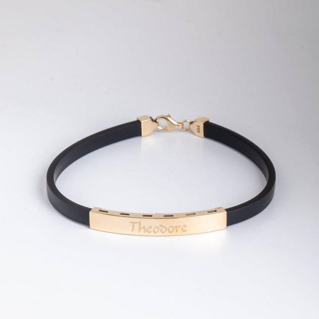 Engraved Solid Gold Bracelet