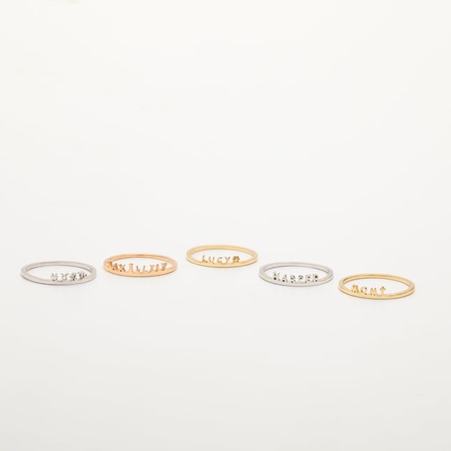 Paw Initial Solid Gold Ring