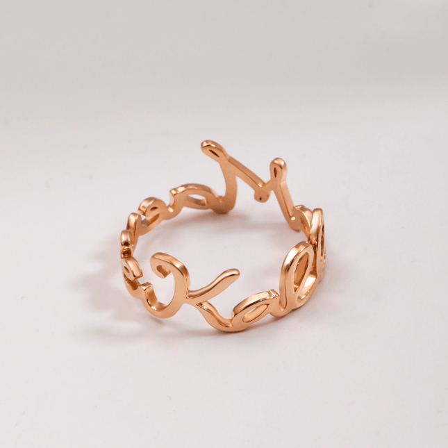 Script Name Initial Eternity Solid Gold Ring