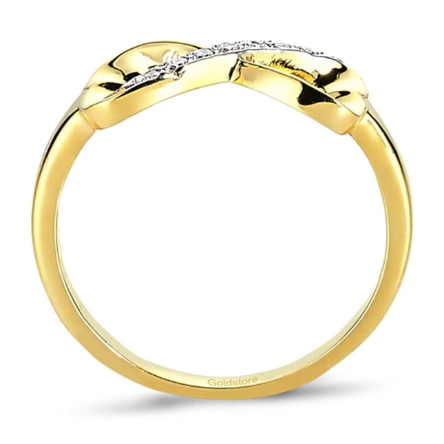0.04 Ct Diamond Heart Infinity Solid Gold Ring