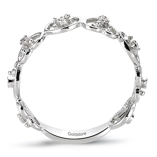 0.05 Ct Diamond Heart Full Eternity Solid Gold Ring