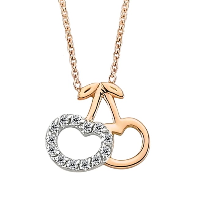 0.06 Ct Diamond Leaf Solid Gold Necklace