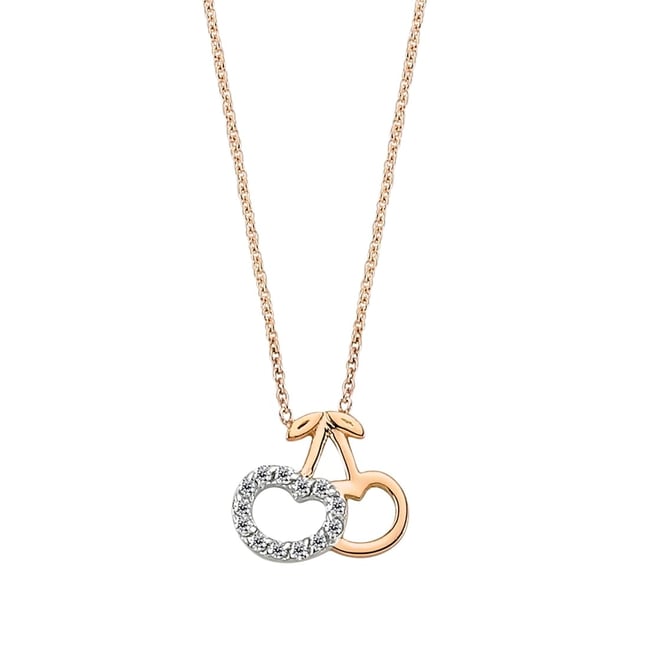 0.06 Ct Diamond Leaf Solid Gold Necklace