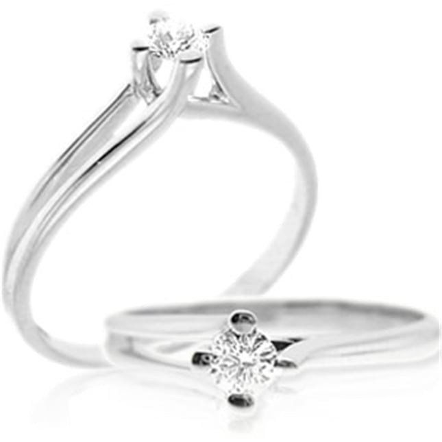 0.09 Ct Diamond Solitaire Solid Gold Ring