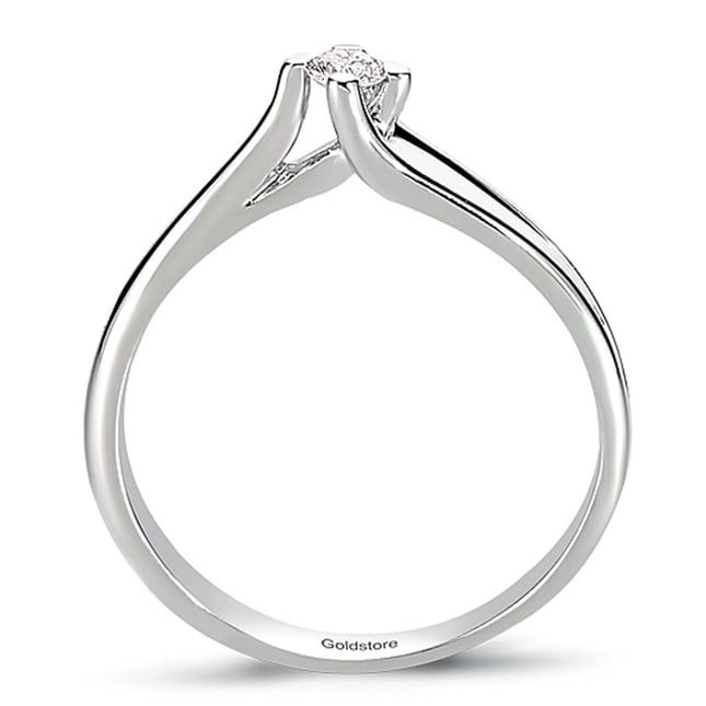 0.09 Ct Diamond Solitaire Solid Gold Ring