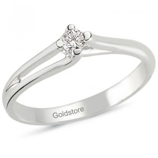 0.09 Ct Diamond Solitaire Solid Gold Ring