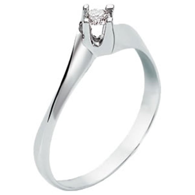 0.10 Ct Diamond Solitaire Bypass Solid Gold Ring