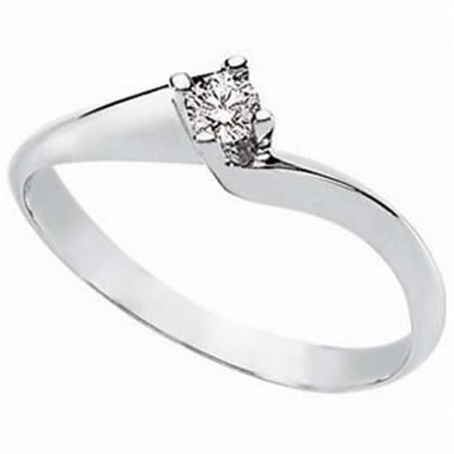 0.10 Ct Diamond Solitaire Bypass Solid Gold Ring