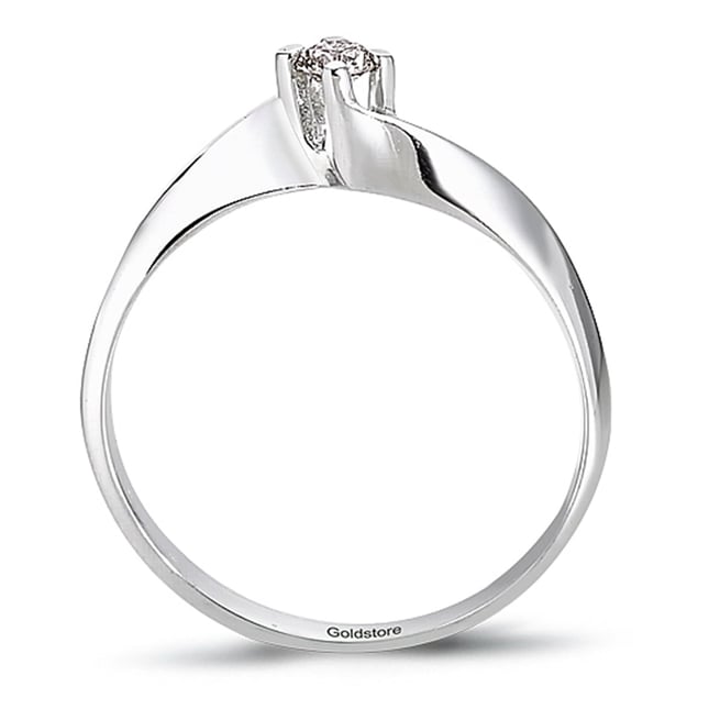 0.10 Ct Diamond Solitaire Bypass Solid Gold Ring
