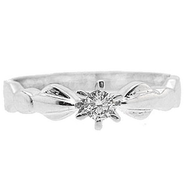 0.10 Ct Diamond Solitaire Solid Gold Ring