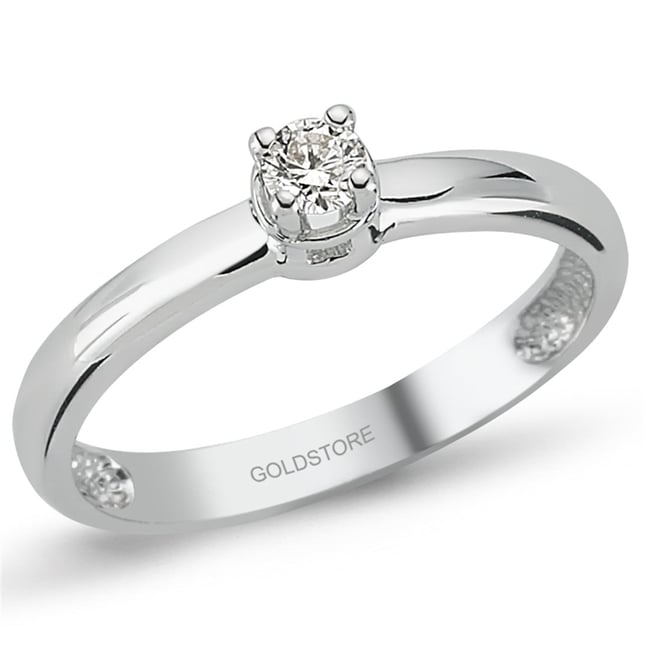 Goldstore-0.1 ct. Pırlanta Tektaş Yüzük