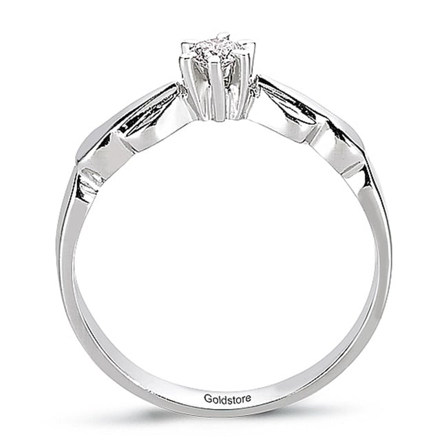 0.10 Ct Diamond Solitaire Solid Gold Ring