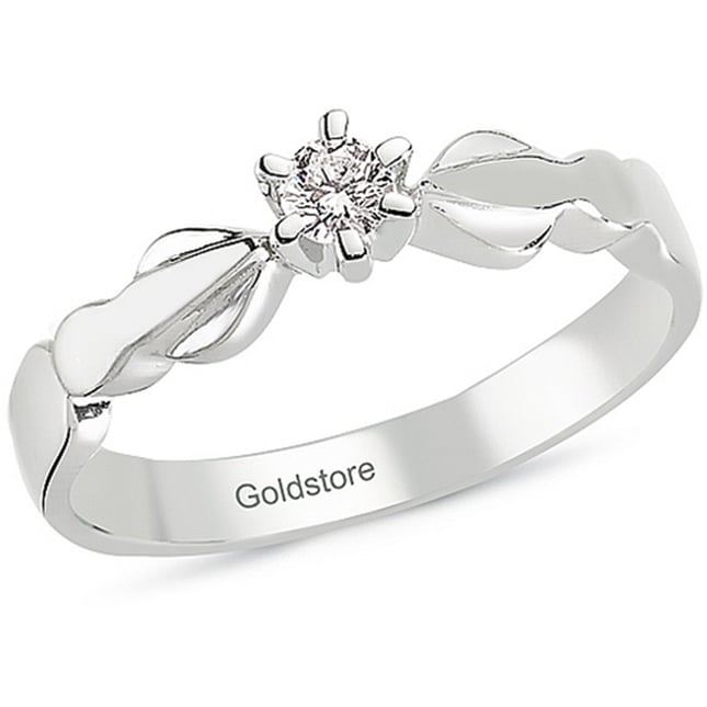 0.10 Ct Diamond Solitaire Solid Gold Ring