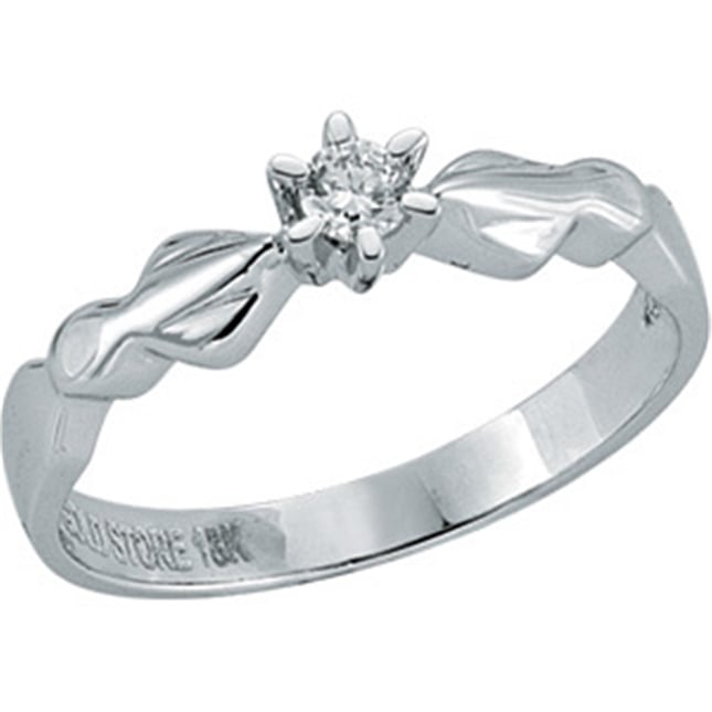 0.10 Ct Diamond Solitaire Solid Gold Ring