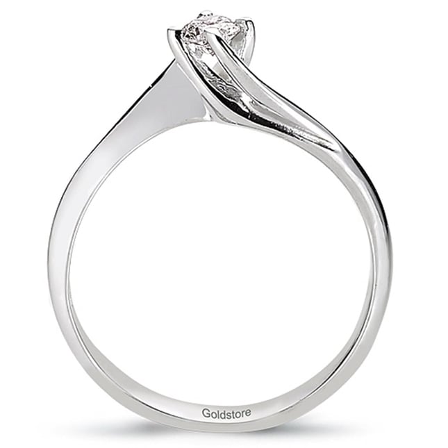 0.15 Ct Diamond Solitaire Bypass Solid Gold Ring