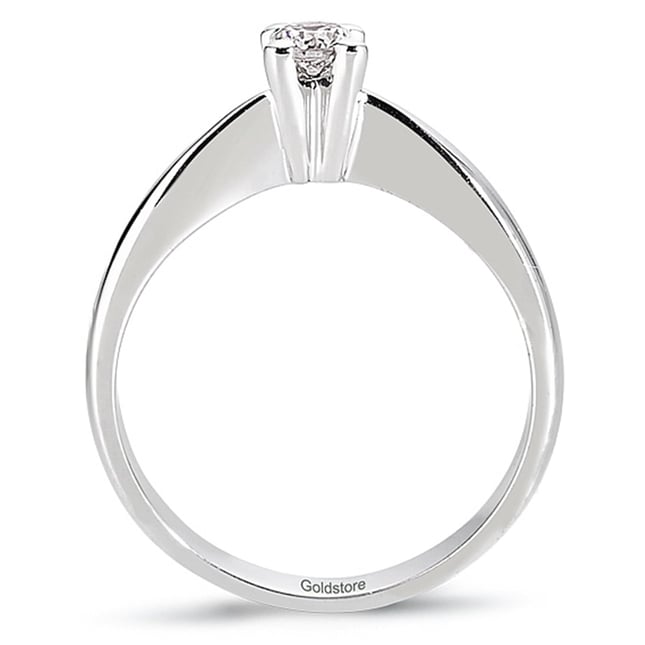 0.17 Ct Diamond Solitaire Solid Gold Ring