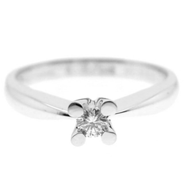 0.17 Ct Diamond Solitaire Solid Gold Ring