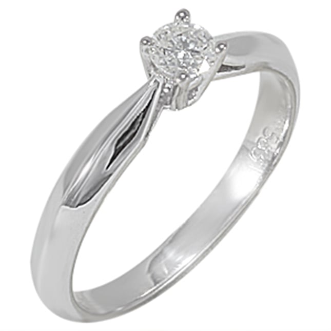 0.18 Ct Diamond Solitaire Solid Gold Ring