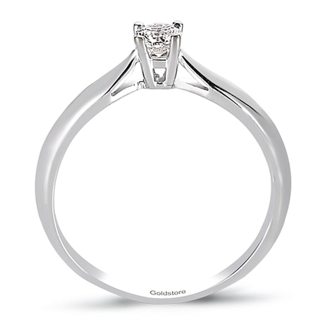 0.18 Ct Diamond Solitaire Solid Gold Ring