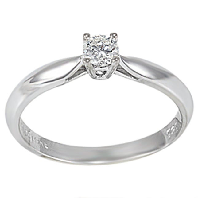 0.18 Ct Diamond Solitaire Solid Gold Ring