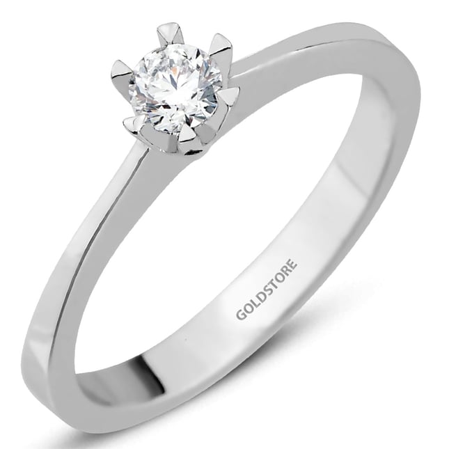 0.20 Ct Diamond Solitaire Solid Gold Ring