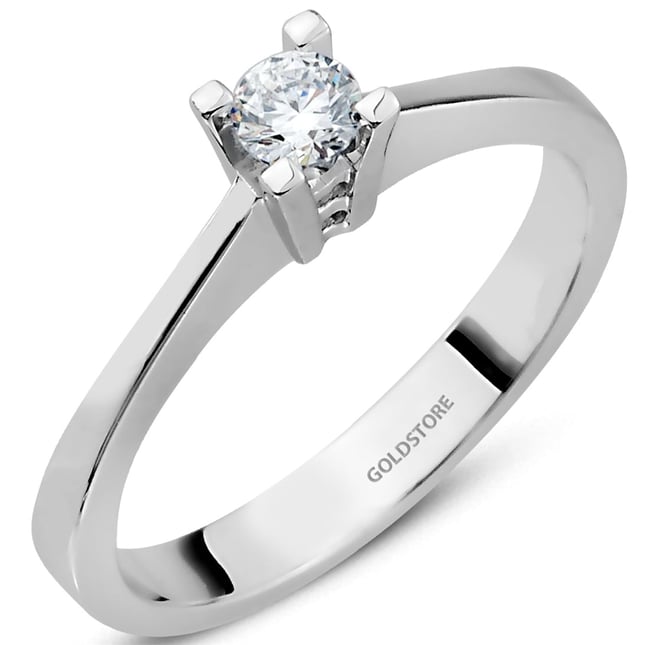 0.20 Ct Diamond Solitaire Solid Gold Ring
