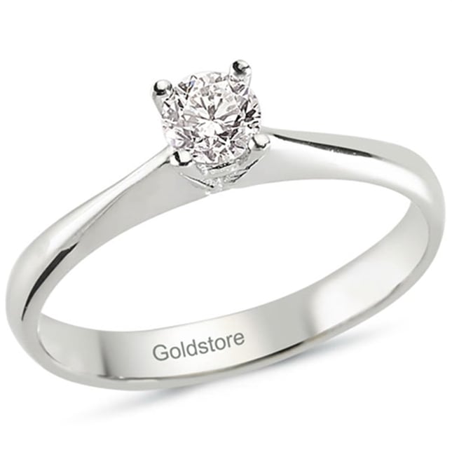 0.26 Ct Diamond Solitaire Solid Gold Ring
