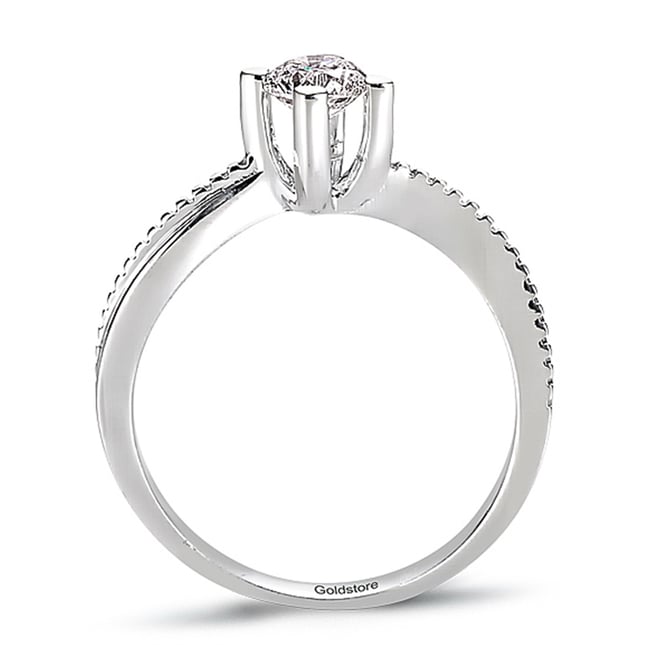 0.30 Ct Diamond Solitaire Bypass Solid Gold Ring
