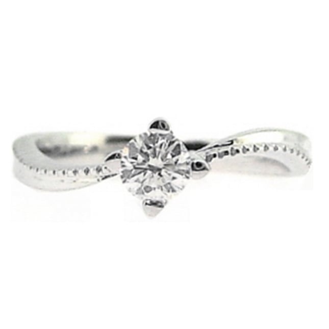 0.30 Ct Diamond Solitaire Bypass Solid Gold Ring