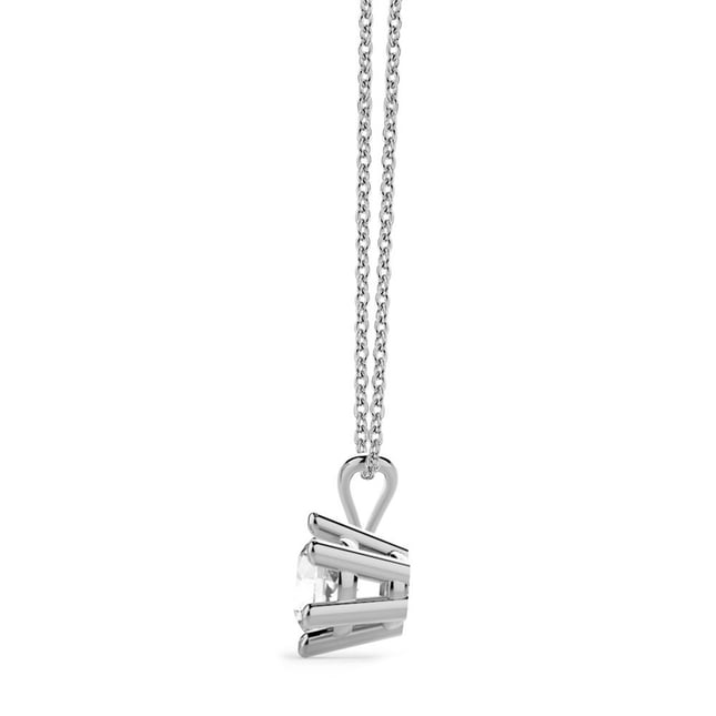 0.30 Ct Diamond 6 Prong Solitaire Solid Gold Necklace