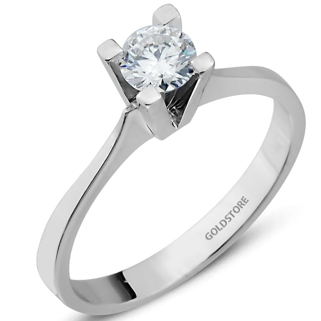 0.30 Ct Diamond Solitaire Solid Gold Ring