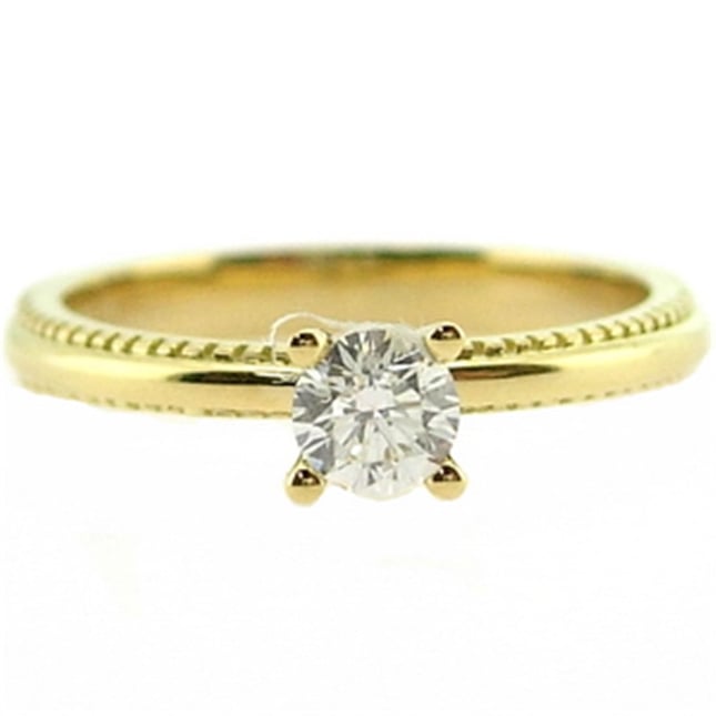 0.32 Ct Diamond Solitaire Solid Gold Ring