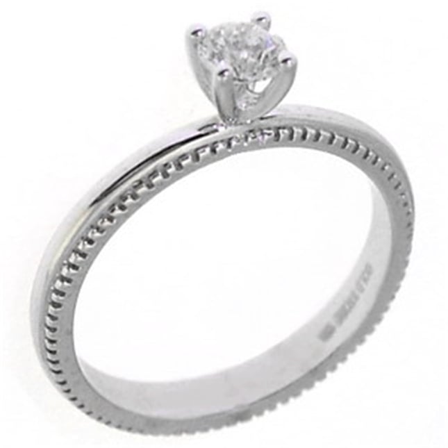 0.32 Ct Diamond Solitaire Solid Gold Ring
