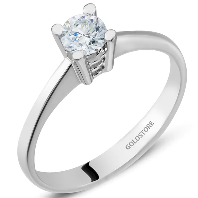 0.32 Ct Diamond Solitaire Solid Gold Ring