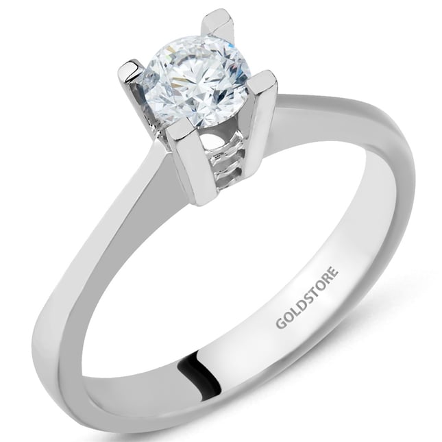 0.40 Ct Diamond Solitaire Solid Gold Ring